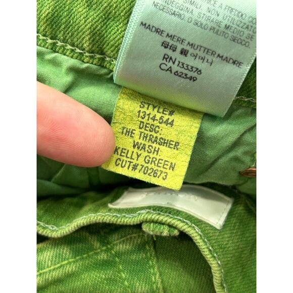 Mother Womens The Thrasher Jeans High Rise Button Fly Denim Kelly Green Size 28 - Picture 10 of 13